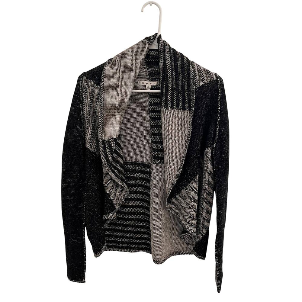 Cabi Patchwork Circle Cocoon Sweater Size Medium … - image 1